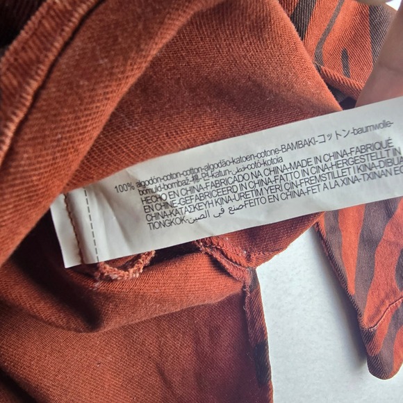 Zara Red Brown Zebra Print Oversized Snaps Shirt Jacket Women's Size M - Picture 5 of 9